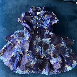 Disney blue Cinderella print dress for 5/6 year old